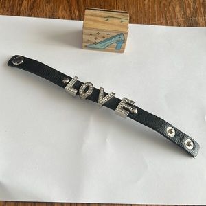 Vintage Yik Fung Leather Love Bracelet